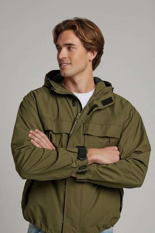 Brit Cup Olive Green Windbreaker Jacket - Size 48 - Marina Concept
