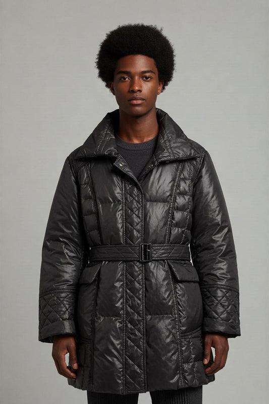 Trussardi Black Quilted Parka Jacket - Size 46