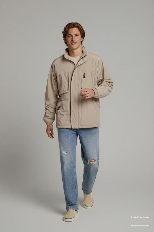 Nike Beige Windbreaker Jacket - Men's Size XL