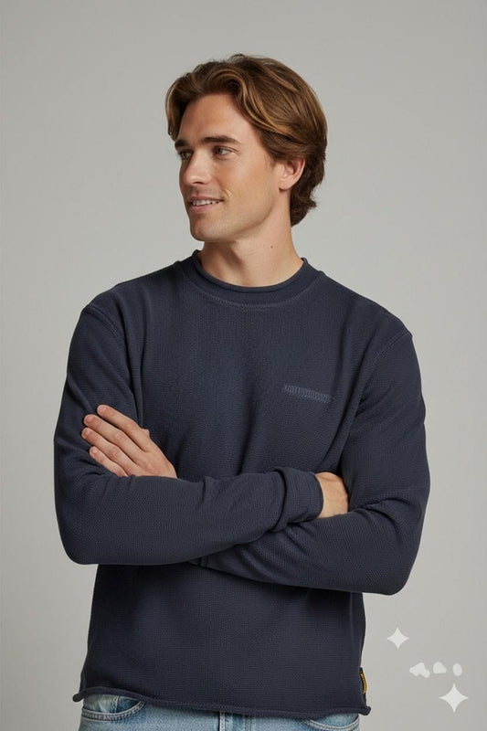 Armani Jeans Navy Crew Neck Sweater - Size M