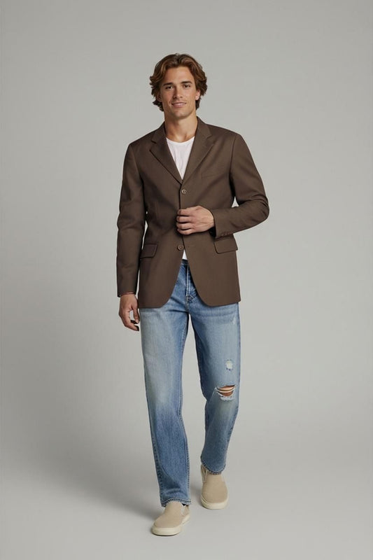 Barutti Uomo Cashmere & Wool Brown Blazer - Classic Men's Jacket