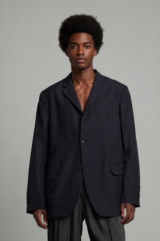 Daniel Hechter Black Wool Suit - Size 48S - Lanificio Di Tollegno Fabric