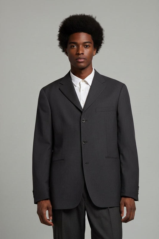 Spengler Black Wool Blend Men's Suit - Size 48