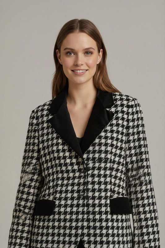 Vintage CAPRIELLI Italian Houndstooth Blazer - Size IT 42