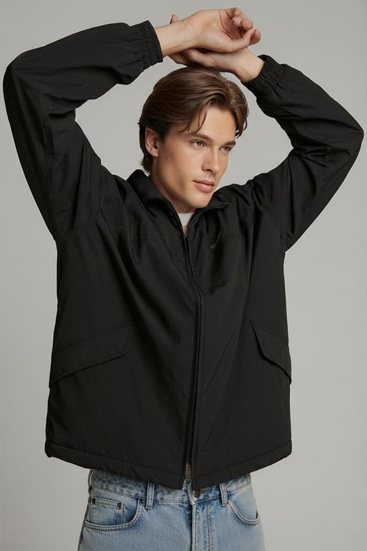 Lotto Black Windbreaker Jacket - Size XL