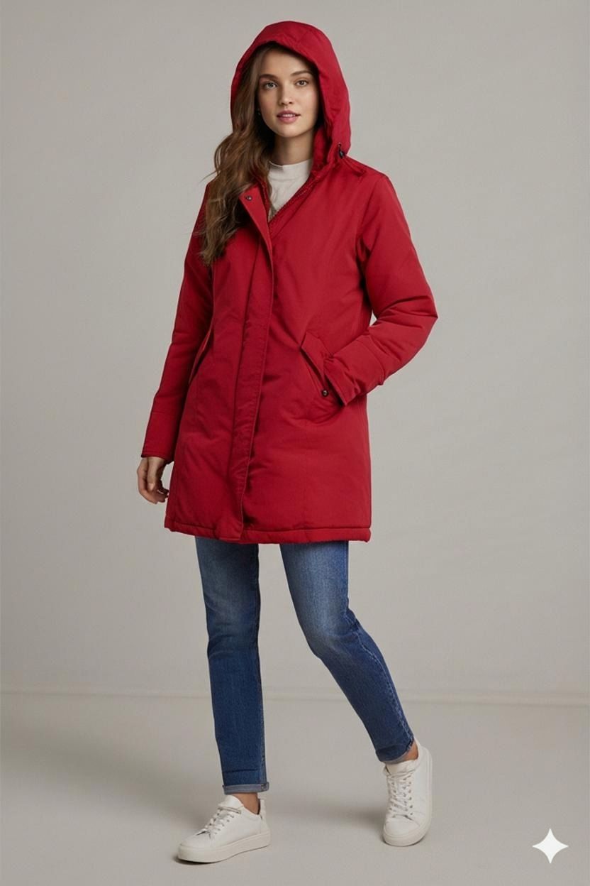 Woolrich Red Wool Parka Jacket - Size S