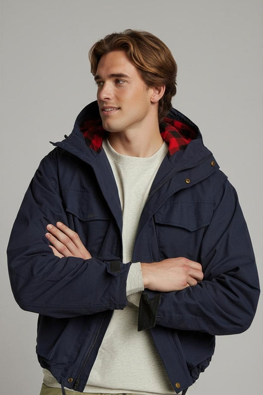 L.L.Bean Parka Jacket - Blue/Red - Size L