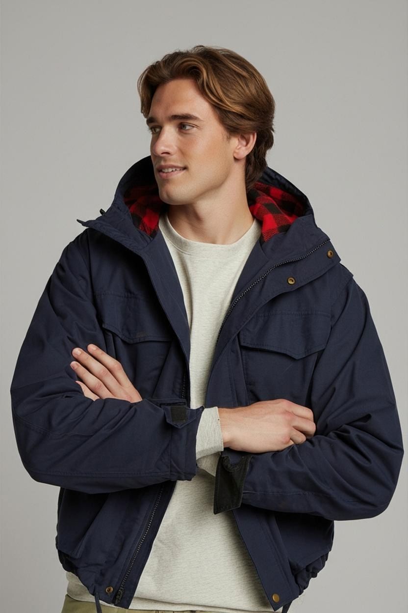 L.L.Bean Parka Jacket - Blue/Red - Size L