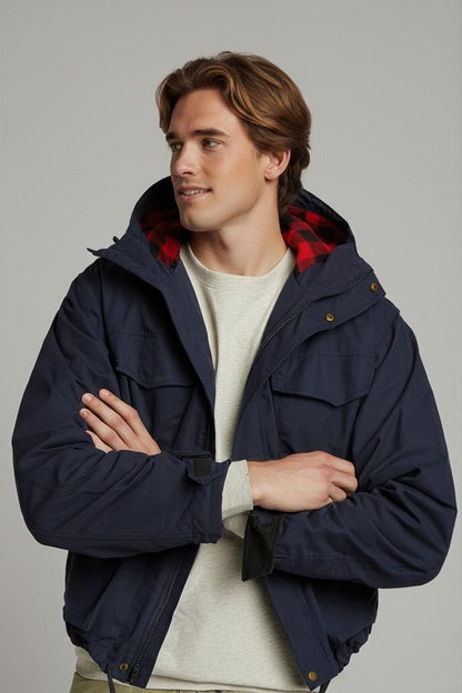 L.L.Bean Parka Jacket - Blue/Red - Size L