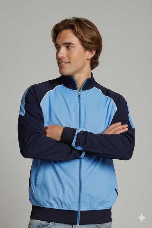 Puma Light Blue & Navy Windbreaker Jacket - Size XL