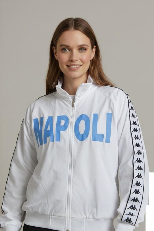 Kappa White Track Jacket with Logo Tape - Size Medium