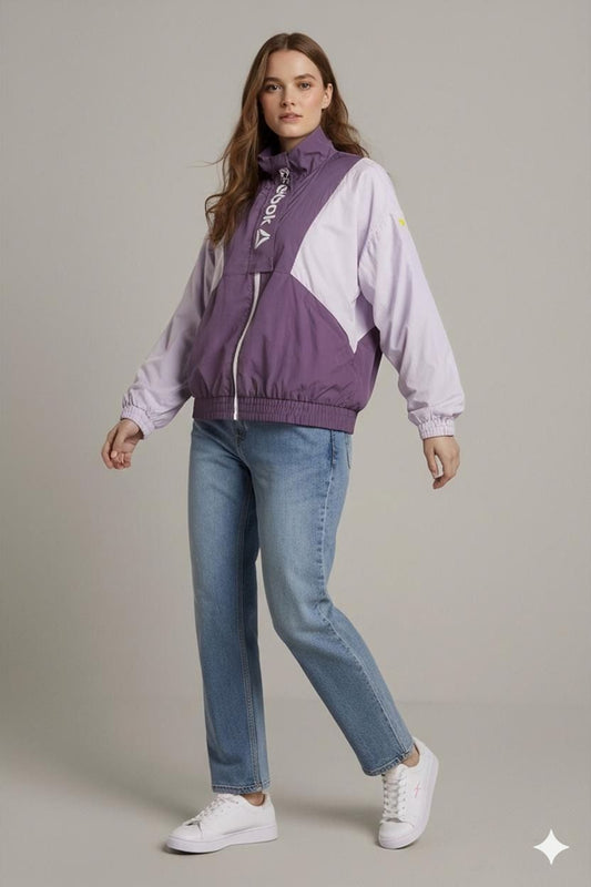 Reebok Purple & White Windbreaker Jacket - Size XL