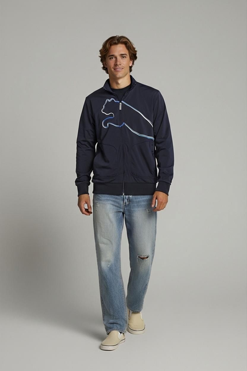 Puma Navy Blue Windbreaker Jacket - Men's Size L