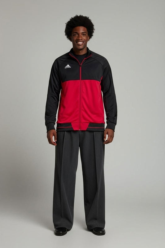 Adidas Black & Red Windbreaker Jacket - Men's Size XL