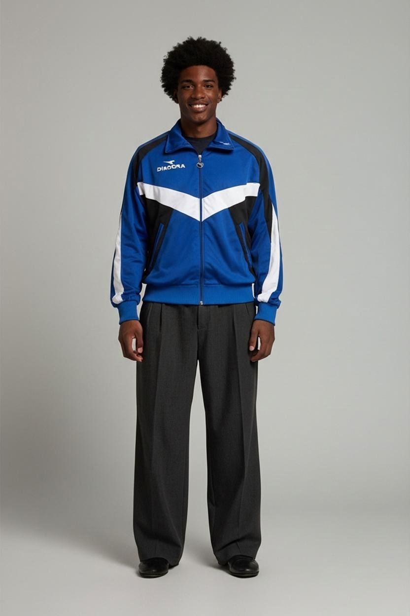 Diadora Blue Windbreaker Jacket - Size S