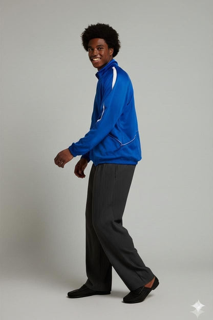 Nike Blue Windbreaker Jacket with White Stripe - Size L