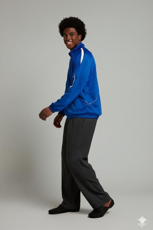 Nike Blue Windbreaker Jacket with White Stripe - Size L