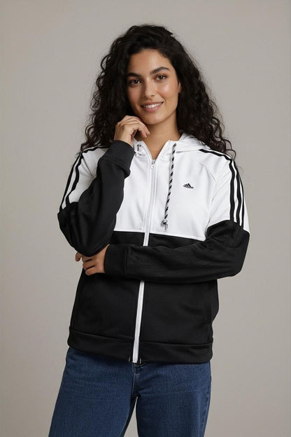Adidas Black and White Track Jacket - Size M