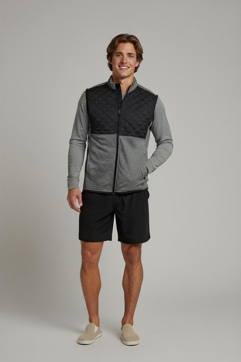 Adidas Climaheat Grey & Black Quilted Running Vest - Size M/M