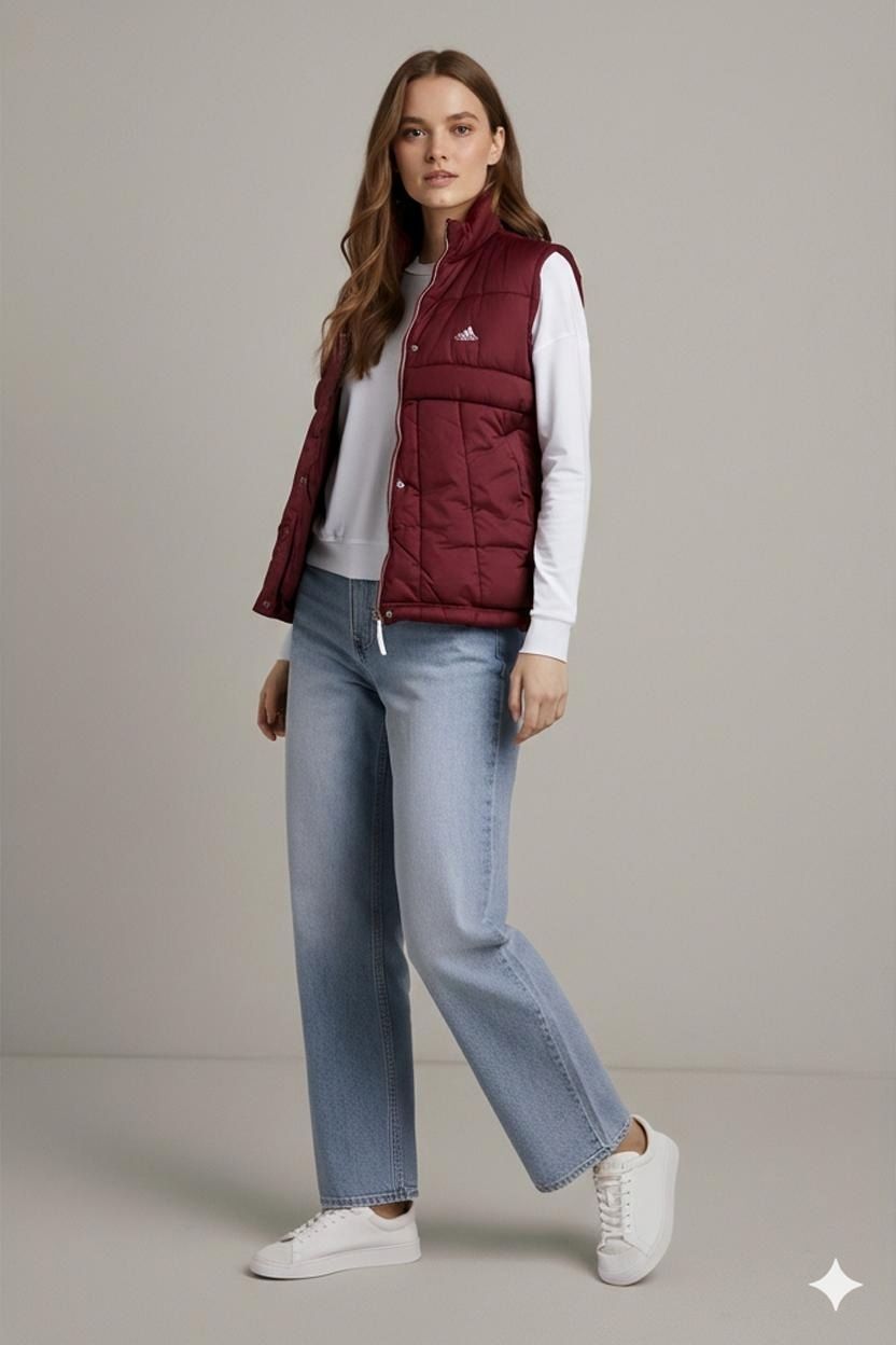 Adidas Burgundy Padded Vest - Size 52