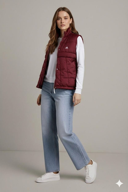 Adidas Burgundy Padded Vest - Size 52