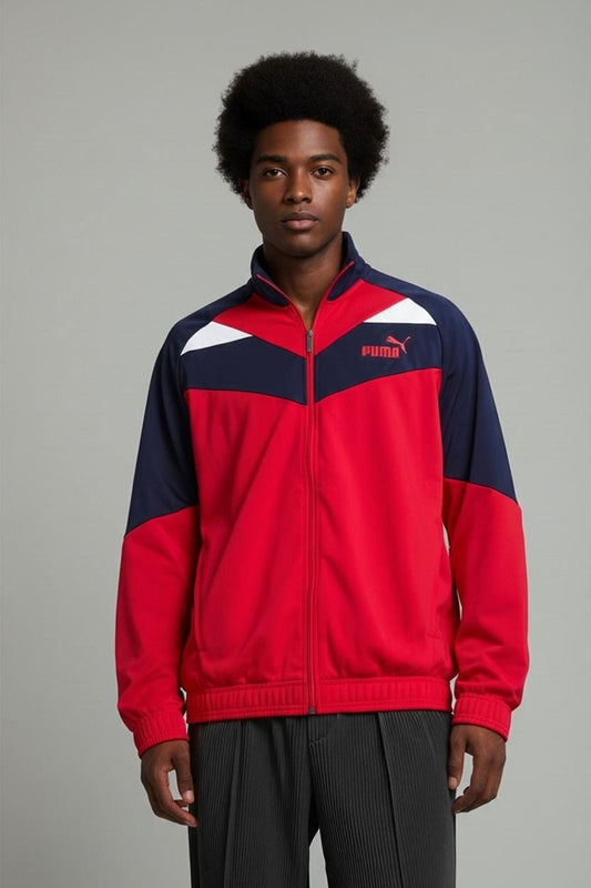 Puma Red & Navy Windbreaker Jacket - Size M