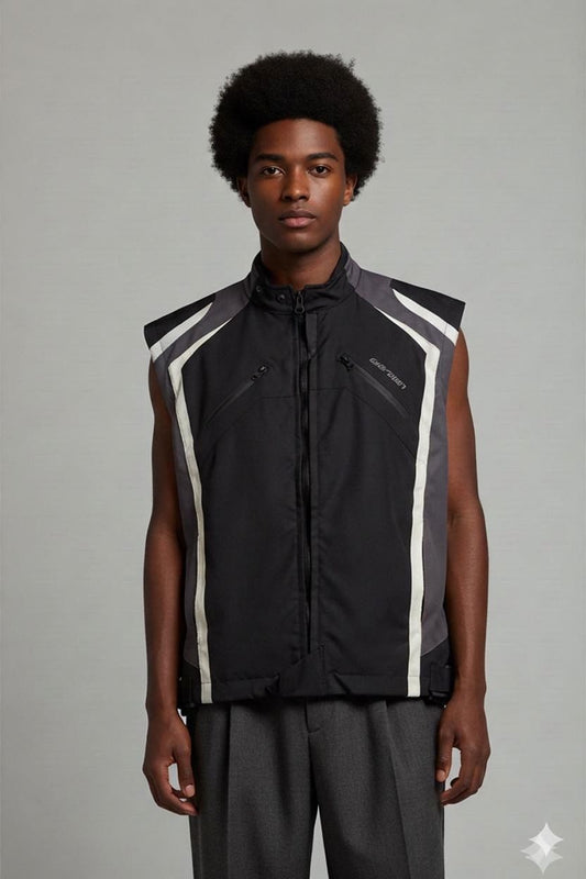 Guardian Motorcycle Vest - Black/Grey Reflective Riding Gear