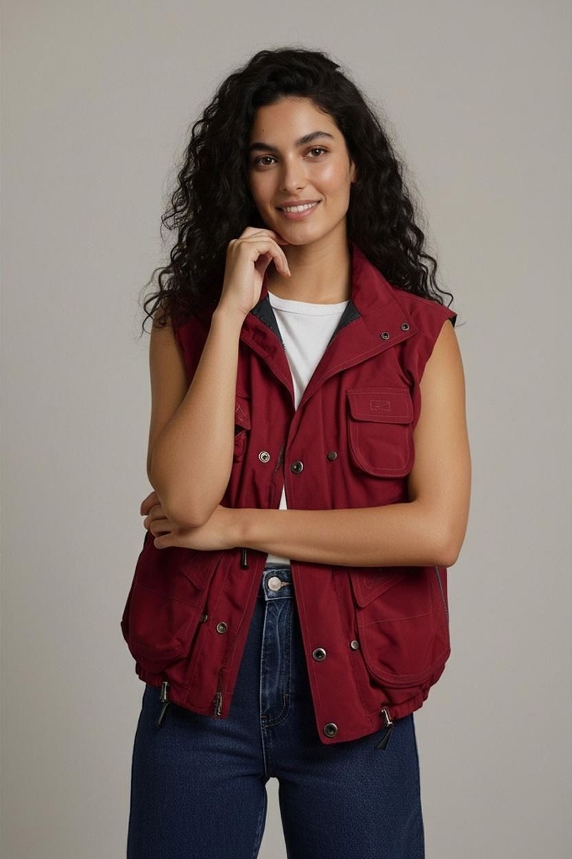 Keiron Sportswear Red Windbreaker Jacket with Mountain Logo