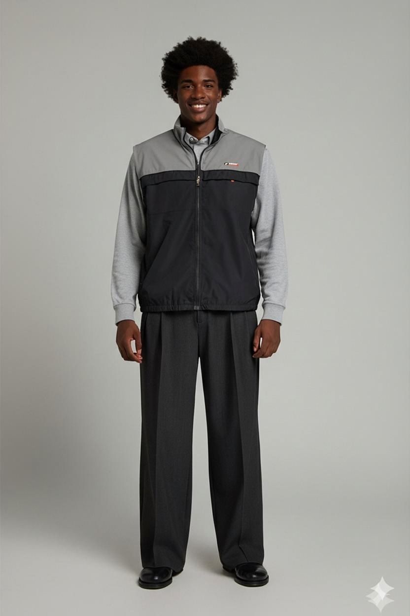 Lotto Black and Grey Windbreaker Jacket - Size XXL