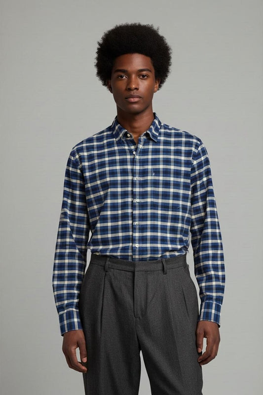 Levi's Blue Checkered Button-Down Shirt - Size L
