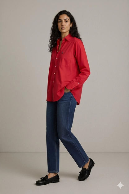 Sergio Tacchini Red Button-Down Shirt - Size L