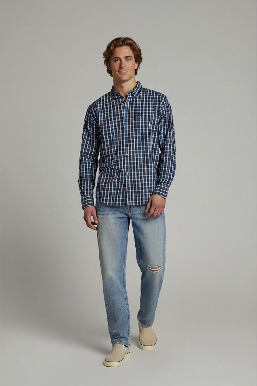 Dockers Blue Plaid Button-Down Shirt - Size XL