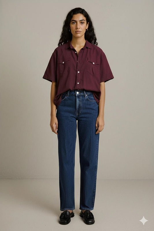 Levi's Burgundy Button-Up Shirt- Size XL