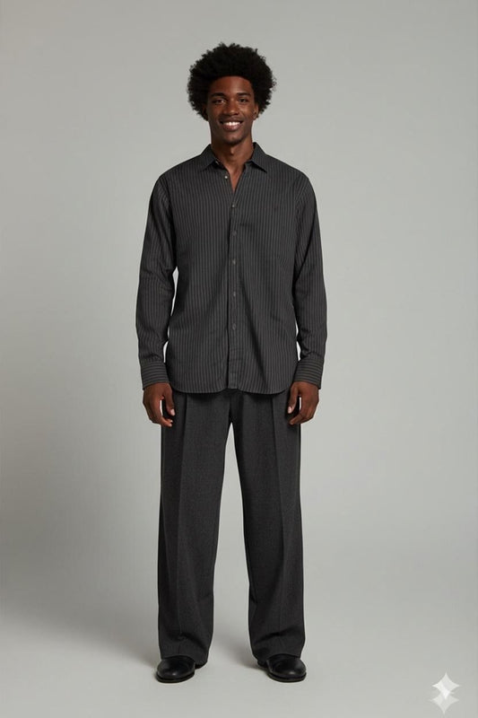 Trussardi Men's Striped Button-Down Shirt - Size 43