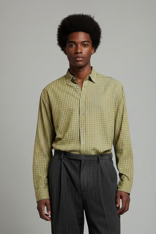 BOSS Hugo Boss Yellow Plaid Button-Down Shirt - Slim Fit