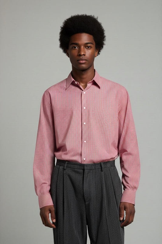 Moschino Jeans Red Gingham Button-Down Shirt - Size L