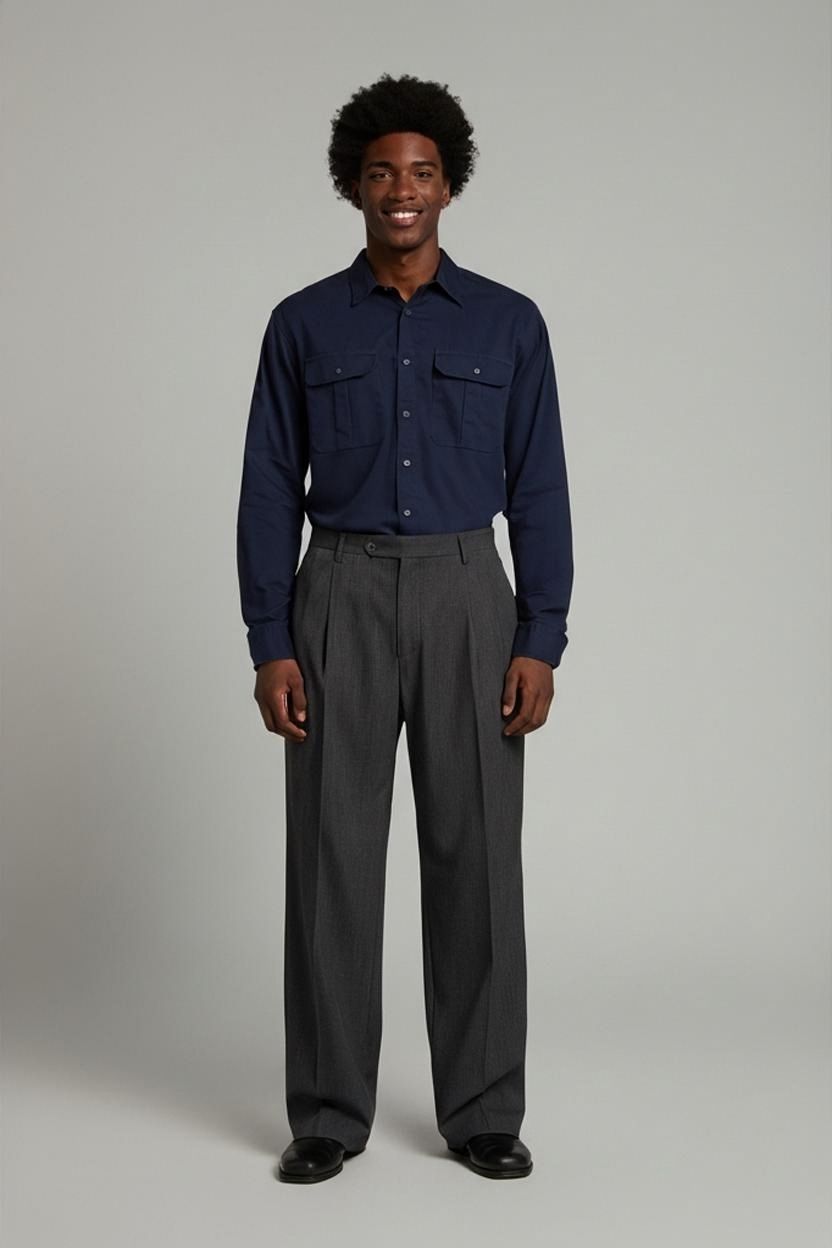 GAS Clothing Navy Button-Down Shirt with Chest Pockets