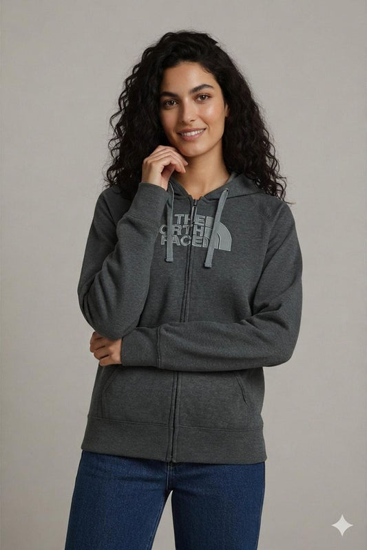 The North Face Women's Green Zip Hoodie - Size XL