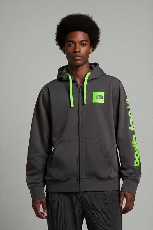 The North Face Black Windbreaker Jacket with Green Accents