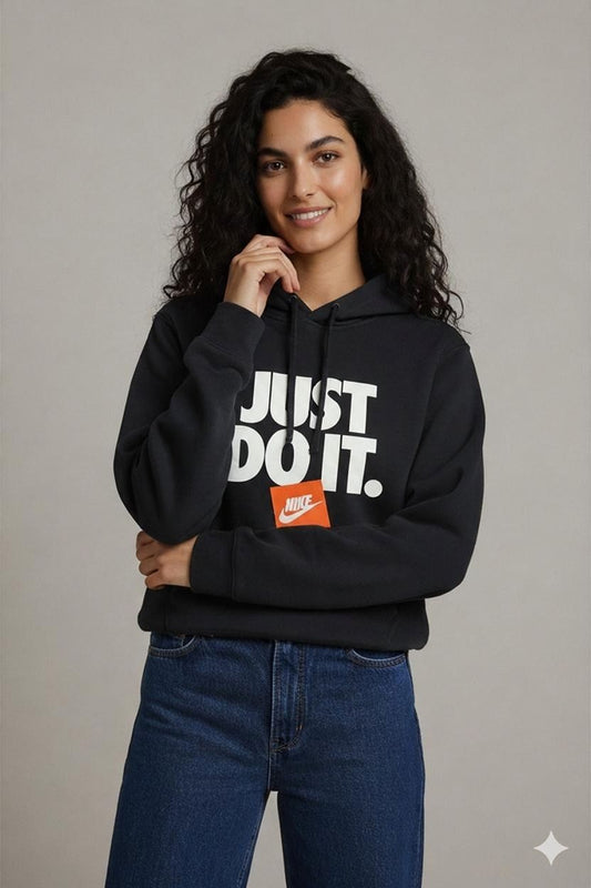 Nike 'JUST DO IT.' Black Sweatshirt - Size XS