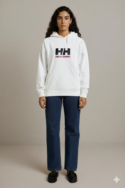Helly Hansen White Hoodie - HH Logo Sweatshirt