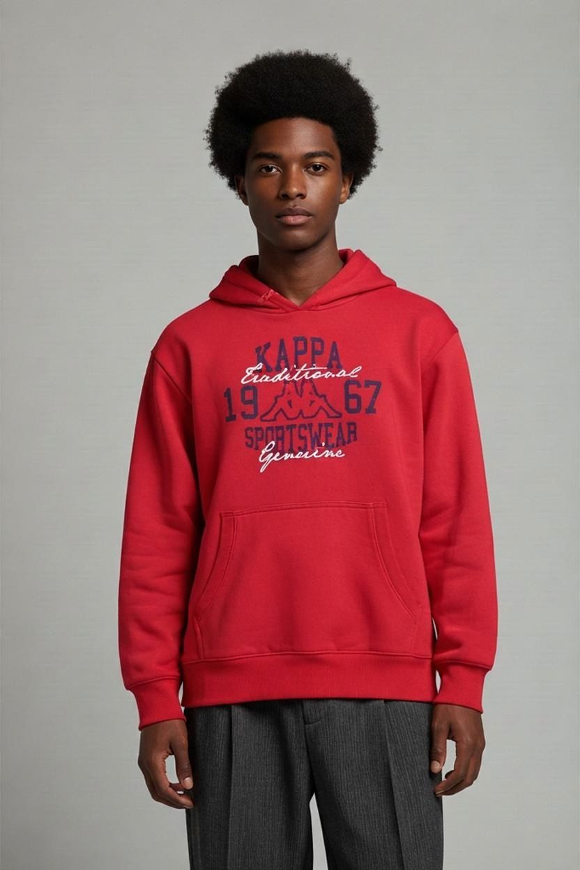 Kappa Red Sweatshirt with 1967 Sportswear Logo - Size Large