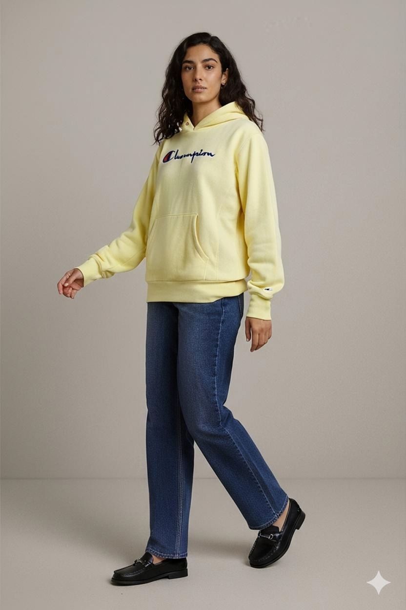 Champion Yellow Hoodie - Size Large