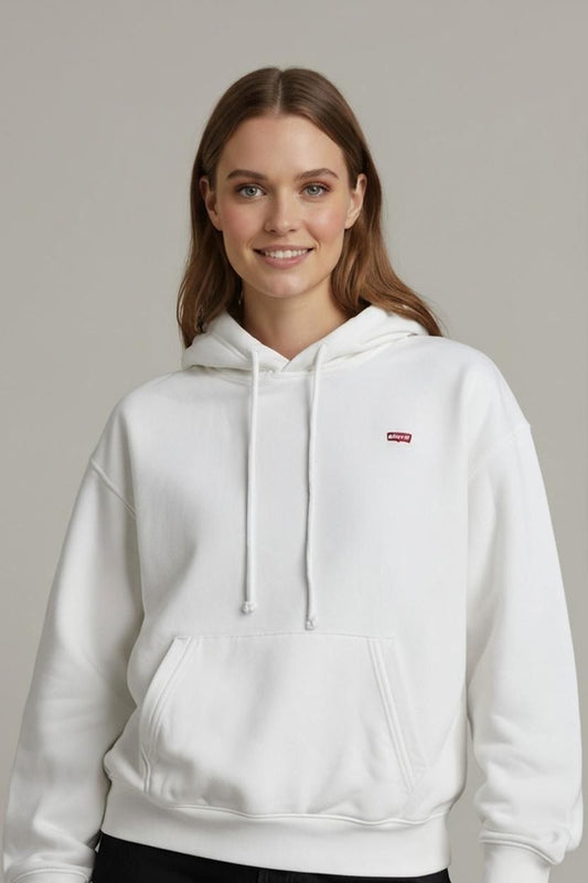 Levi's White Cotton Hoodie - Size M