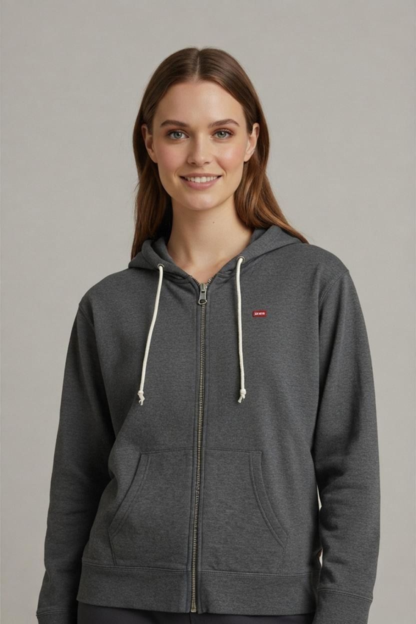 Levi's Grey Zip-Up Hoodie - Size L