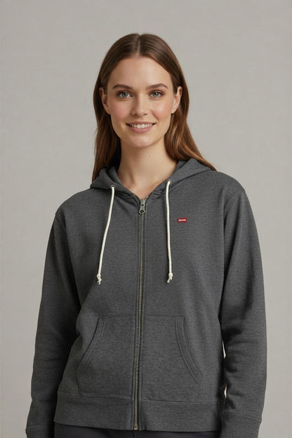 Levi's Grey Zip-Up Hoodie - Size L