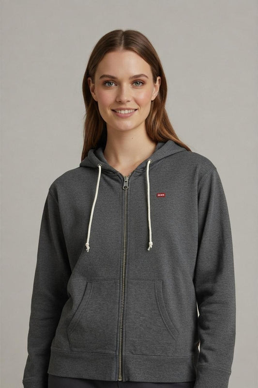 Levi's Grey Zip-Up Hoodie - Size L