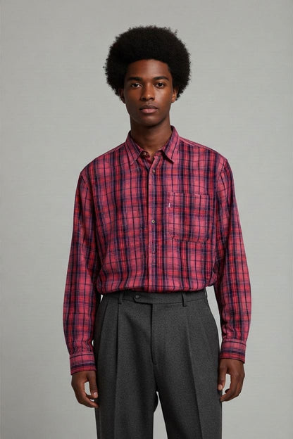Levi Strauss Red Plaid Button-Down Shirt - Size M