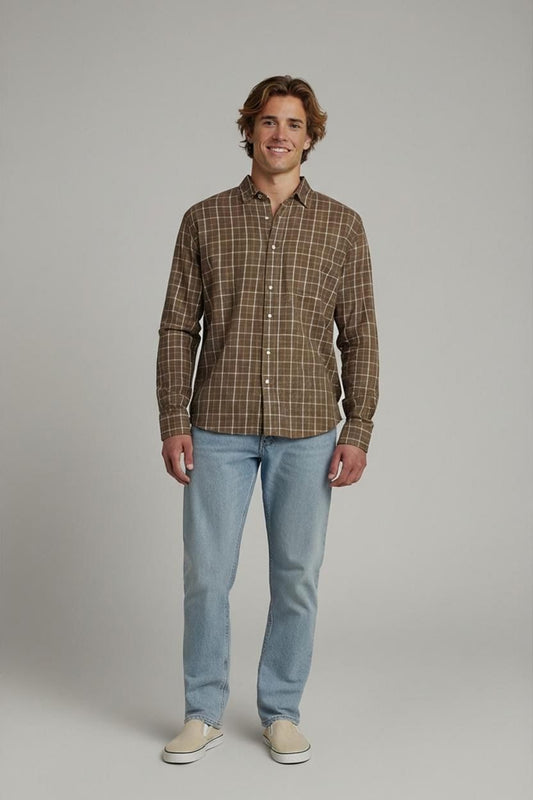 Timberland Brown Plaid Button-Down Shirt - Size XL
