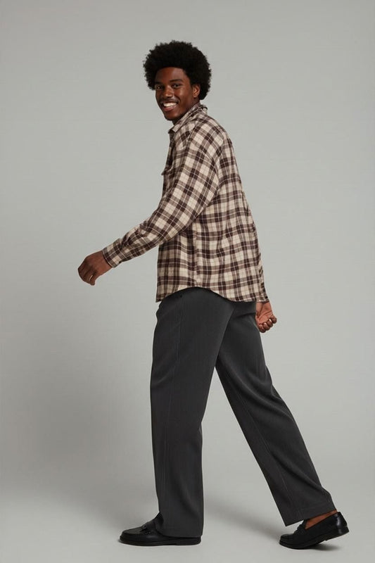 Lee Brown Plaid Flannel Button-Down Shirt - Size XL